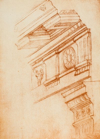 Cornices, entablatures and capitals (drawing by Michelangelo) by Michelangelo Buonarroti